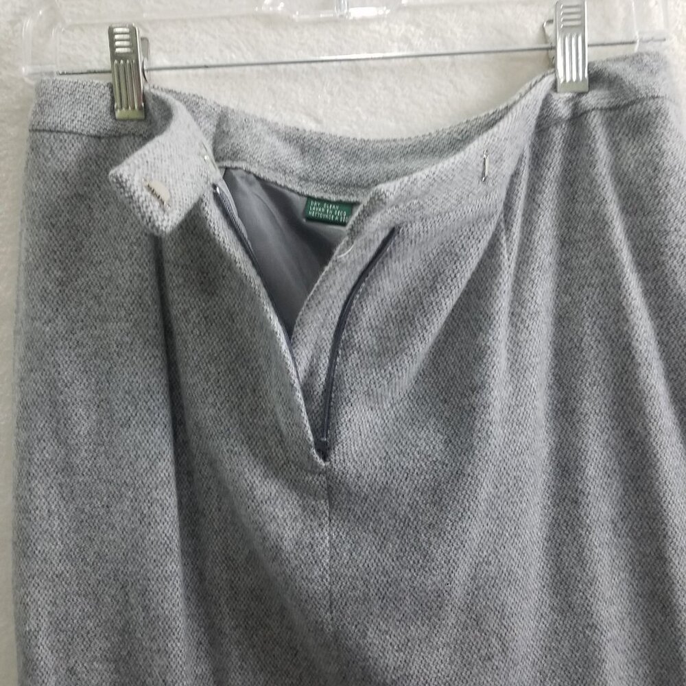 LAUREN RALPH LAUREN Tweed Wool Blend Front Zipper Gray straight skirt Size 10 - Picture 8 of 8
